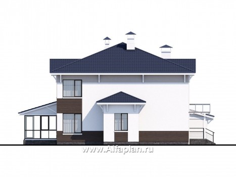 «Мелодия света» - проект двухэтажного дома, со вторым светом и с террасой, с гаражом на 2 авто - превью фасада дома