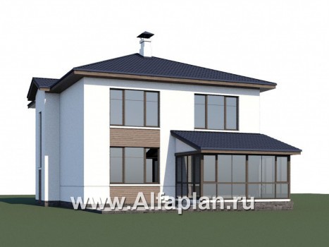«Выбор» - проект двухэтажного дома, с террасой, в современном стиле, с комфортной планировкой - превью дополнительного изображения №1