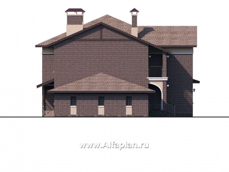 «Голицын» — проект двухэтажного дома из газобетона, с двусветной гостиной, с террасой, с гаражом на 2 авто - превью фасада дома