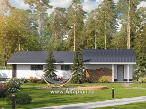Проекты домов Альфаплан - Длинный гараж на 2 места или эллинг для катера - превью основного изображения