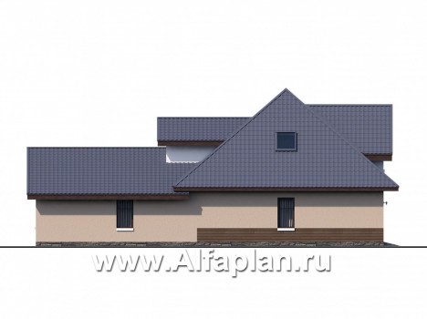 Проекты домов Альфаплан - Гараж со студией и хозблоком - превью фасада №3