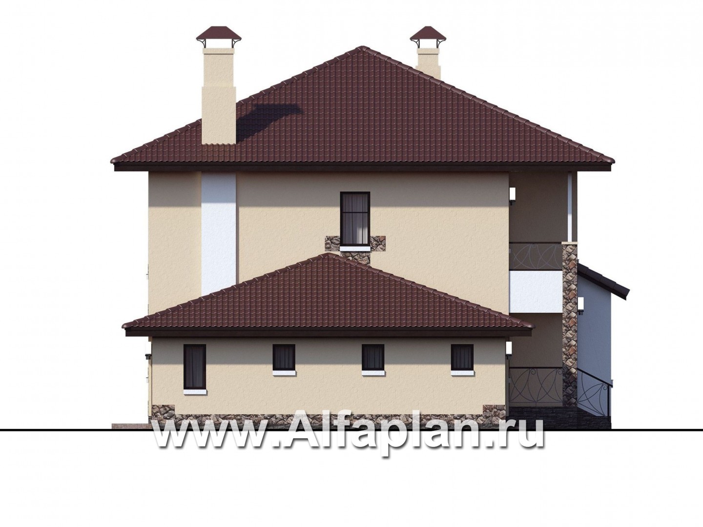 Проекты домов Альфаплан - «Вереск» — компактный и рациональный дом с гаражом - изображение фасада №3
