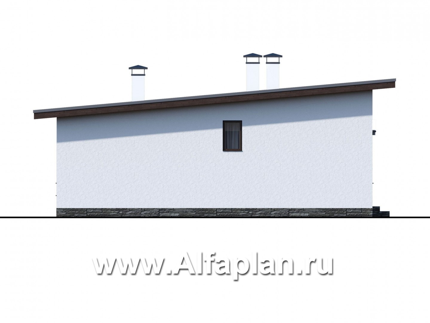 Проекты домов Альфаплан - «Бета» - каркасный дом с односкатной кровлей - изображение фасада №3