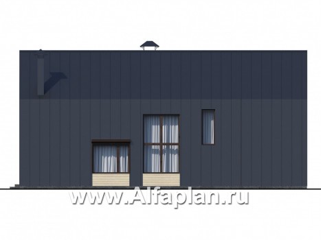 Проекты домов Альфаплан - «Омега» - коттедж для узкого участка - превью фасада №2