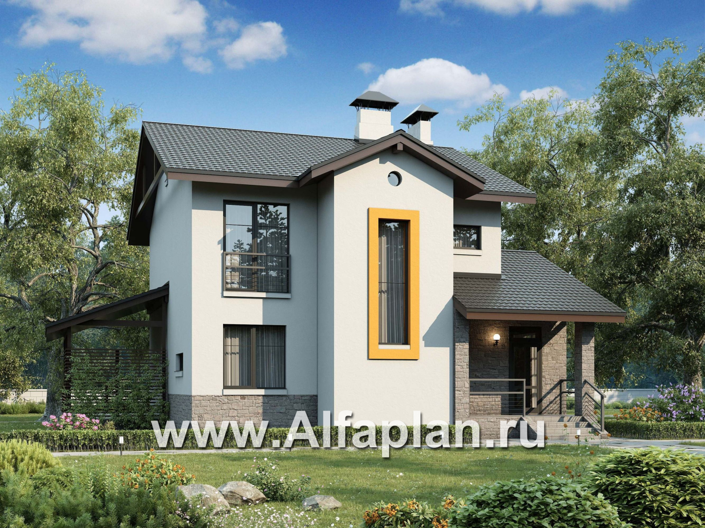 Проекты домов Альфаплан - «Скандинавия» - современный дом с удобным планом - дополнительное изображение №1