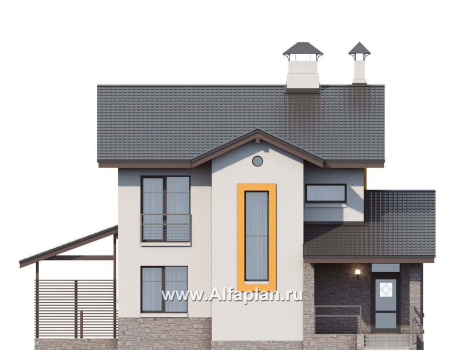 Проекты домов Альфаплан - «Скандинавия» - современный дом с удобным планом - превью фасада №1
