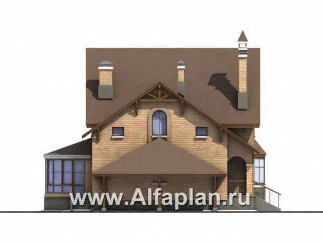 Проекты домов Альфаплан - «Вива Бе» - рациональный дом с навесом для машины - превью фасада №3