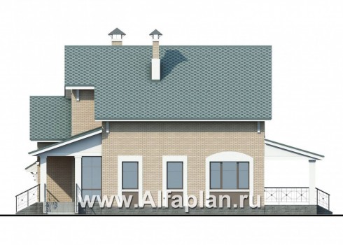 Проекты домов Альфаплан - «Белая ночь» - дом для большой семьи (4 спальни) - превью фасада №2