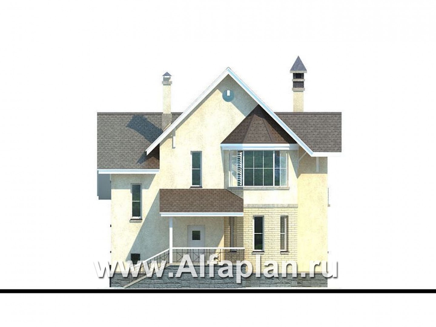 Проекты домов Альфаплан - «Фортуна» - экономичный и компактный загородный дом - изображение фасада №4
