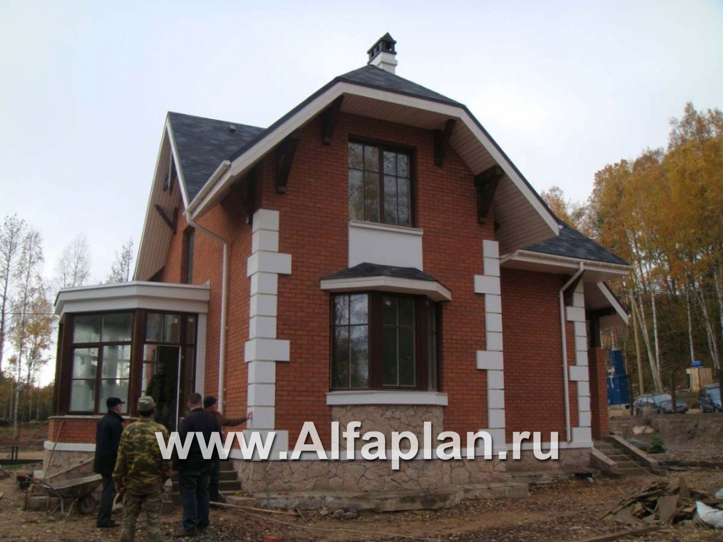 Проекты домов Альфаплан - «Приорат» - двухэтажный коттедж с рустовкой - дополнительное изображение №3