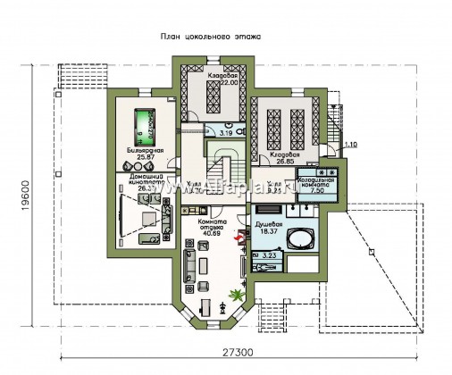 Проекты домов Альфаплан - «Пятьсот квадратов» — комфортабельный загородный особняк бизнес-класса - превью плана проекта №1