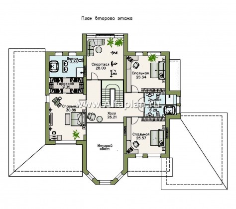 Проекты домов Альфаплан - «Пятьсот квадратов» — комфортабельный загородный особняк бизнес-класса - превью плана проекта №3
