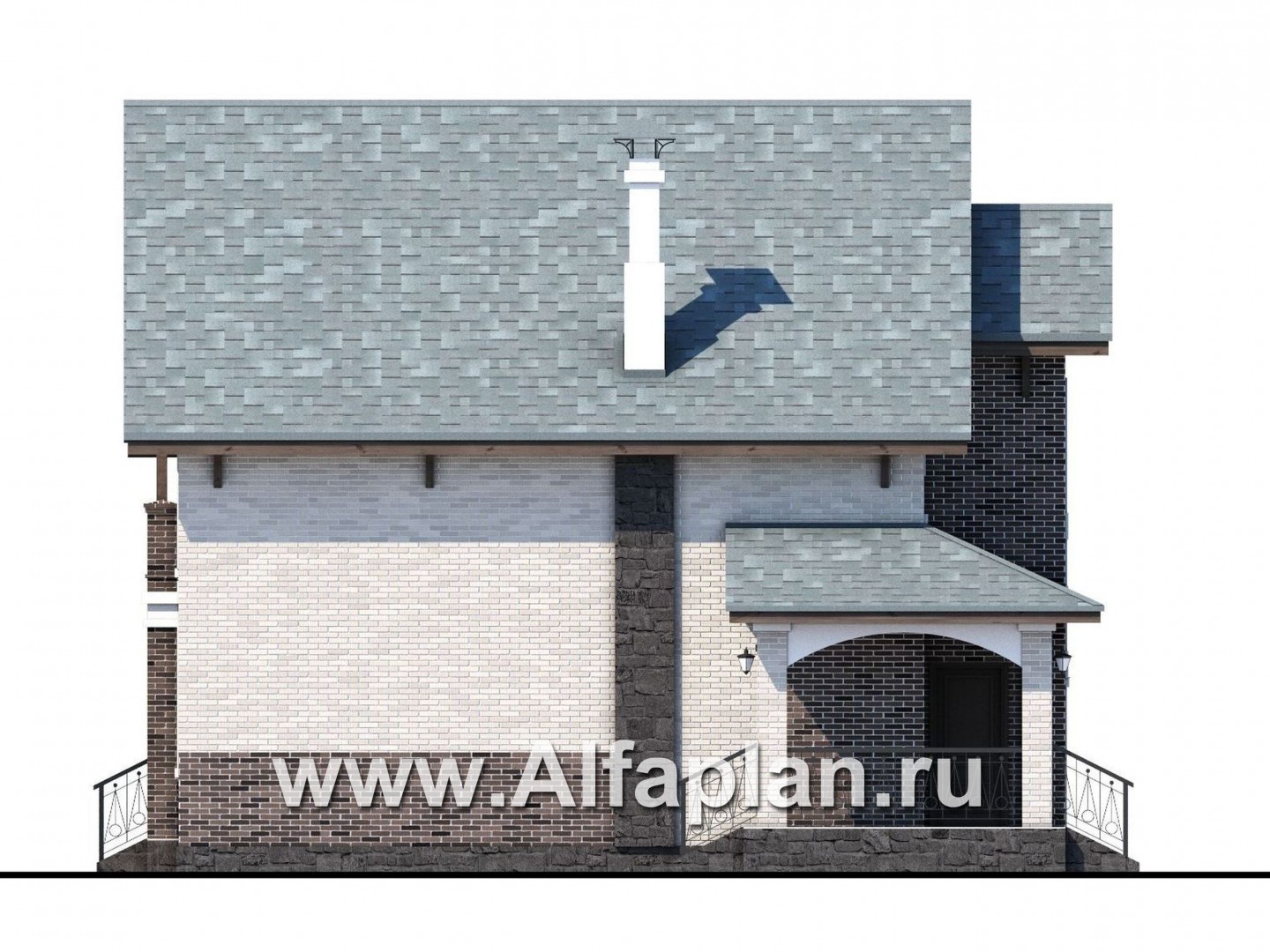 Проекты домов Альфаплан - «Виконт» - компактный дом с отличной планировкой - изображение фасада №3