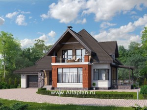 Проекты домов Альфаплан - «Арктур»  - современный мансардный дом - превью основного изображения