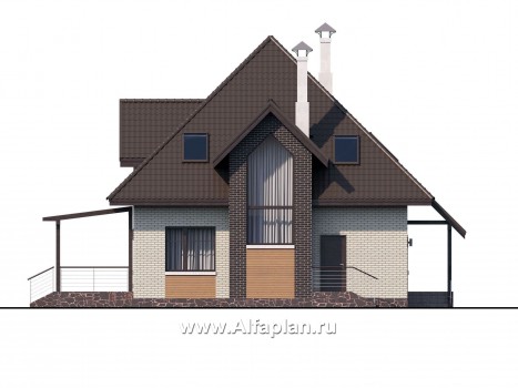 Проекты домов Альфаплан - «Арктур»  - современный мансардный дом - превью фасада №4