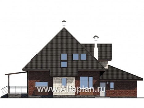 Проекты домов Альфаплан - «Персей» - современный мансардный дом - превью фасада №4