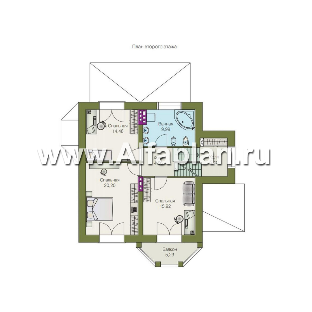 Проекты домов Альфаплан - «Лаура»- трехэтажный загородный дом с террасой - изображение плана проекта №3
