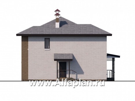 «Квантум» - современный двухэтажный дом, планировка с террасой и сауной, для углового участка - превью фасада дома
