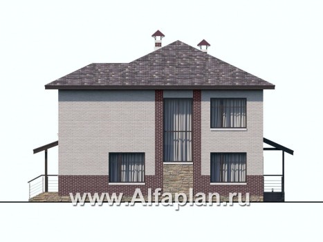 «Статус» - проект дома с 3 спальнями, с эркером и с террасой - превью фасада дома
