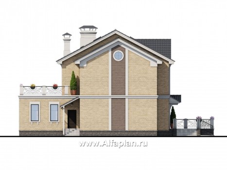 «Богема» — проект двухэтажного дома с мансардой, эксклюзивное классическое поместье с бассейном - превью фасада дома