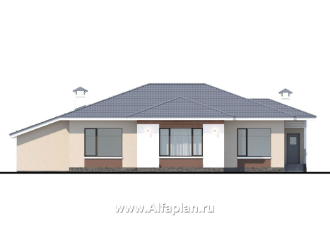 Проекты домов Альфаплан - «Калипсо» - комфортабельный одноэтажный дом с большим гаражом - превью фасада №4