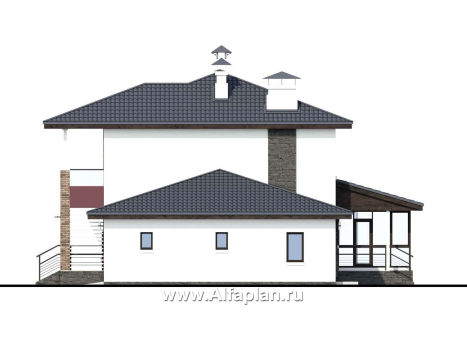 Проекты домов Альфаплан - «Орбита» - современный и удобный компактный дом - превью фасада №2