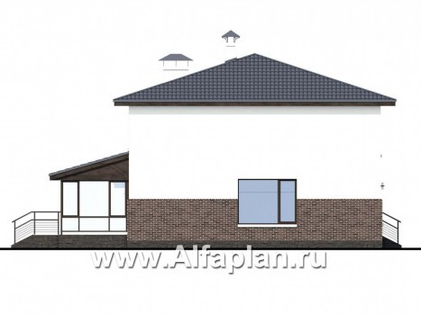 Проекты домов Альфаплан - «Орбита» - современный и удобный, компактный дом - превью фасада №3