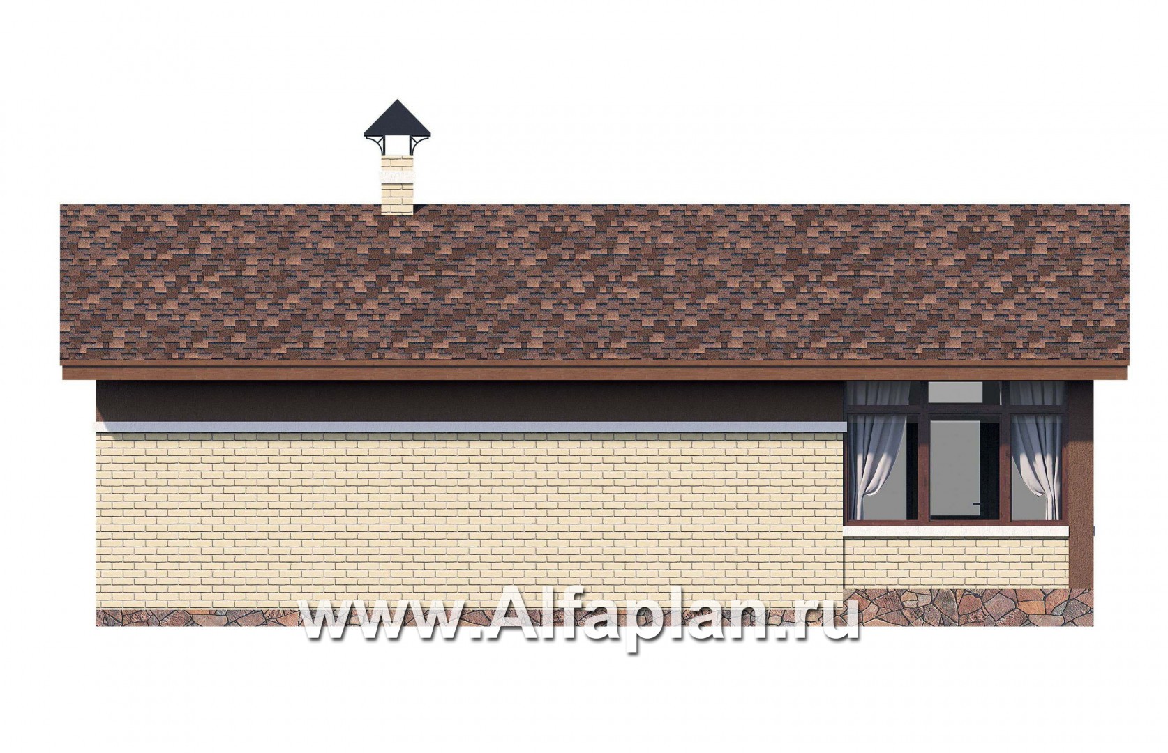 Проекты домов Альфаплан - Дом для отдыха (баня) для небольшого  участка - изображение фасада №4