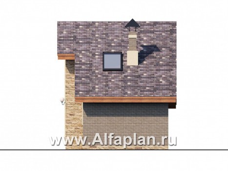 Проекты домов Альфаплан - Баня с гостевой комнатой в мансарде - превью фасада №2