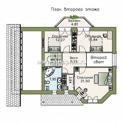 «Регенсбург» - проект дома из газобетона, с эркером и с гаражом, в немецком стиле - превью план дома