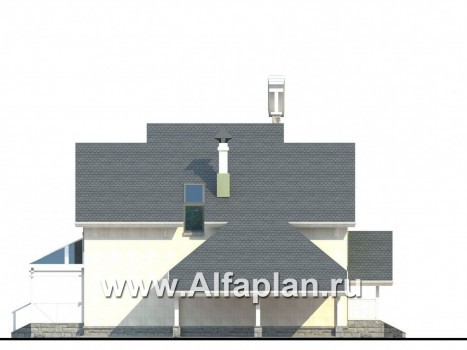 Проекты домов Альфаплан - «Компакт» - проект мансардного дома с двускатной кровлей - превью фасада №3