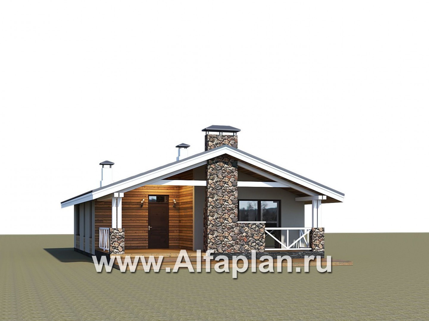 Проекты домов Альфаплан - «Мелета» - уютный одноэтажный дом с террасой - дополнительное изображение №1