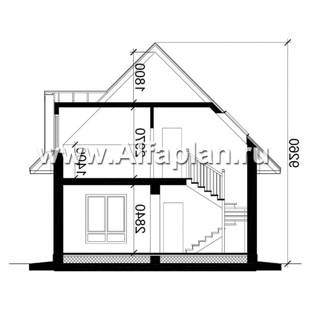 Проект дома с мансардой, планировка 3 спальни, с эркером и кабинетом на 1 эт, для маленького участка - план дома