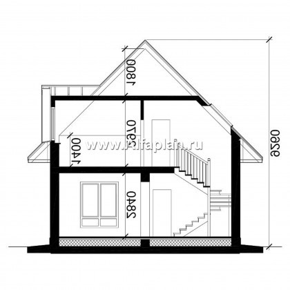 Проект дома с мансардой, планировка 3 спальни, с эркером и кабинетом на 1 эт, для маленького участка - превью план дома