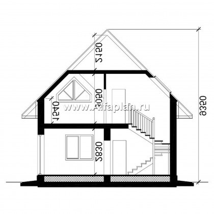 Проекты домов Альфаплан - Проект мансардного дома для маленького участка - превью плана проекта №3