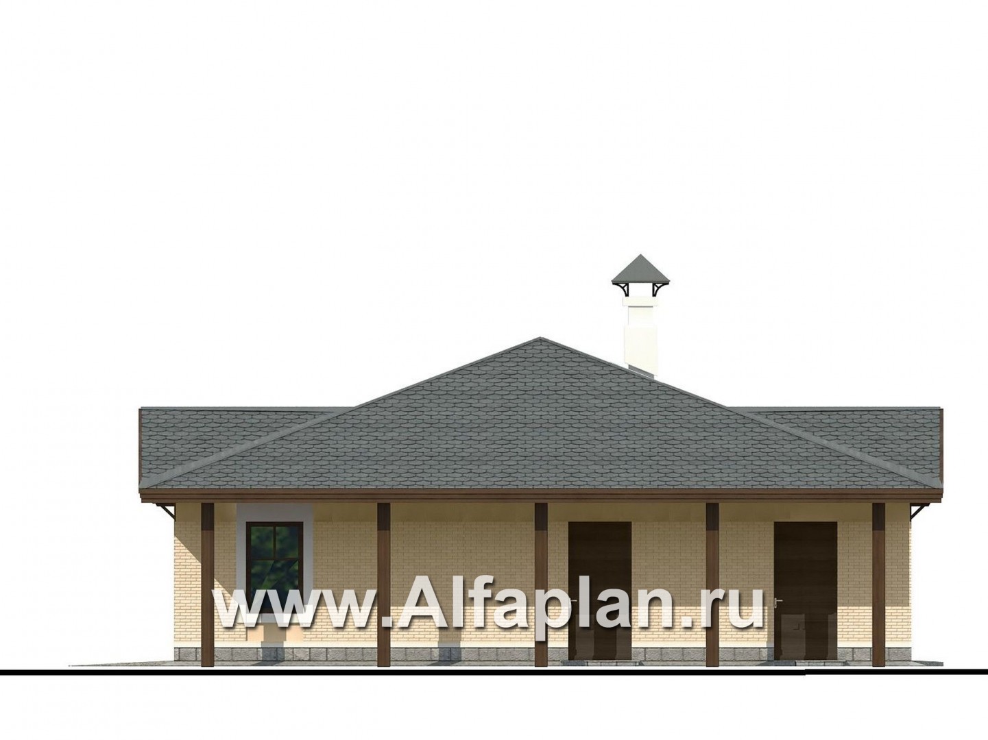 Проекты домов Альфаплан - Гараж на два автомобиля - изображение фасада №4