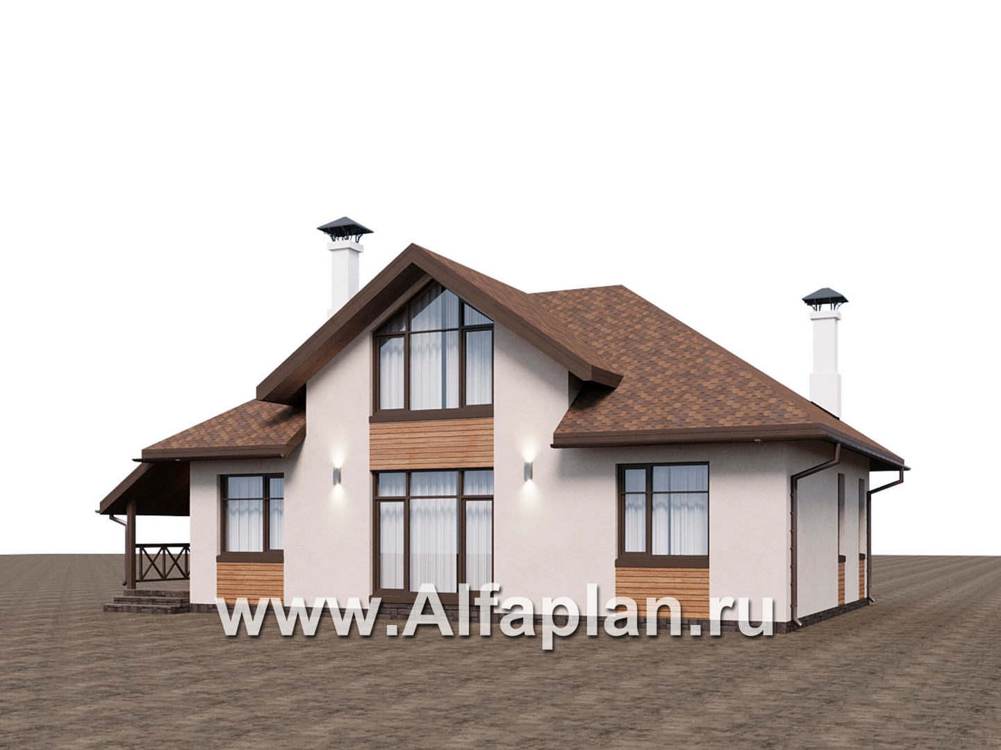 «Тигода» - проект простого дома с мансардой, в скандинавском стиле - дизайн дома №1