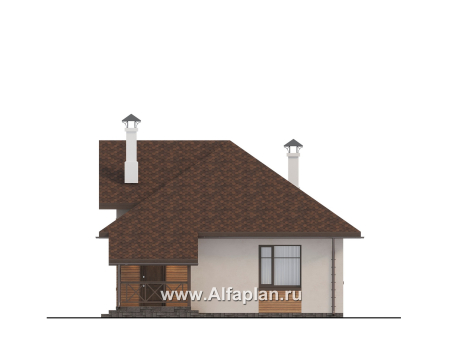 «Тигода» - проект простого дома с мансардой, в скандинавском стиле - превью фасада дома