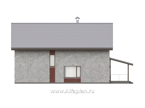 Проекты домов Альфаплан - "Мой путь" - проект дома из кирпича, 2 этажа, с террасой и с 5-ю спальнями - превью фасада №3