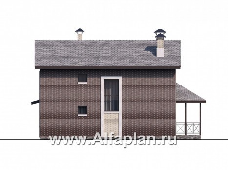 Проекты домов Альфаплан - «Притяжение» - красивый коттедж с эркером и террасой-беседкой - превью фасада №4