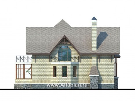 Проекты домов Альфаплан - «Вернигероде» - загородный дом с мансардой - превью фасада №3