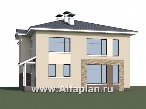 Проекты домов Альфаплан - «Опал» - современный двухэтажный комфортабельный дом - превью дополнительного изображения №1