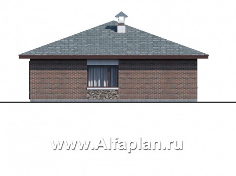 Проекты домов Альфаплан - «Сислей» - современный одноэтажный дом - превью фасада №4
