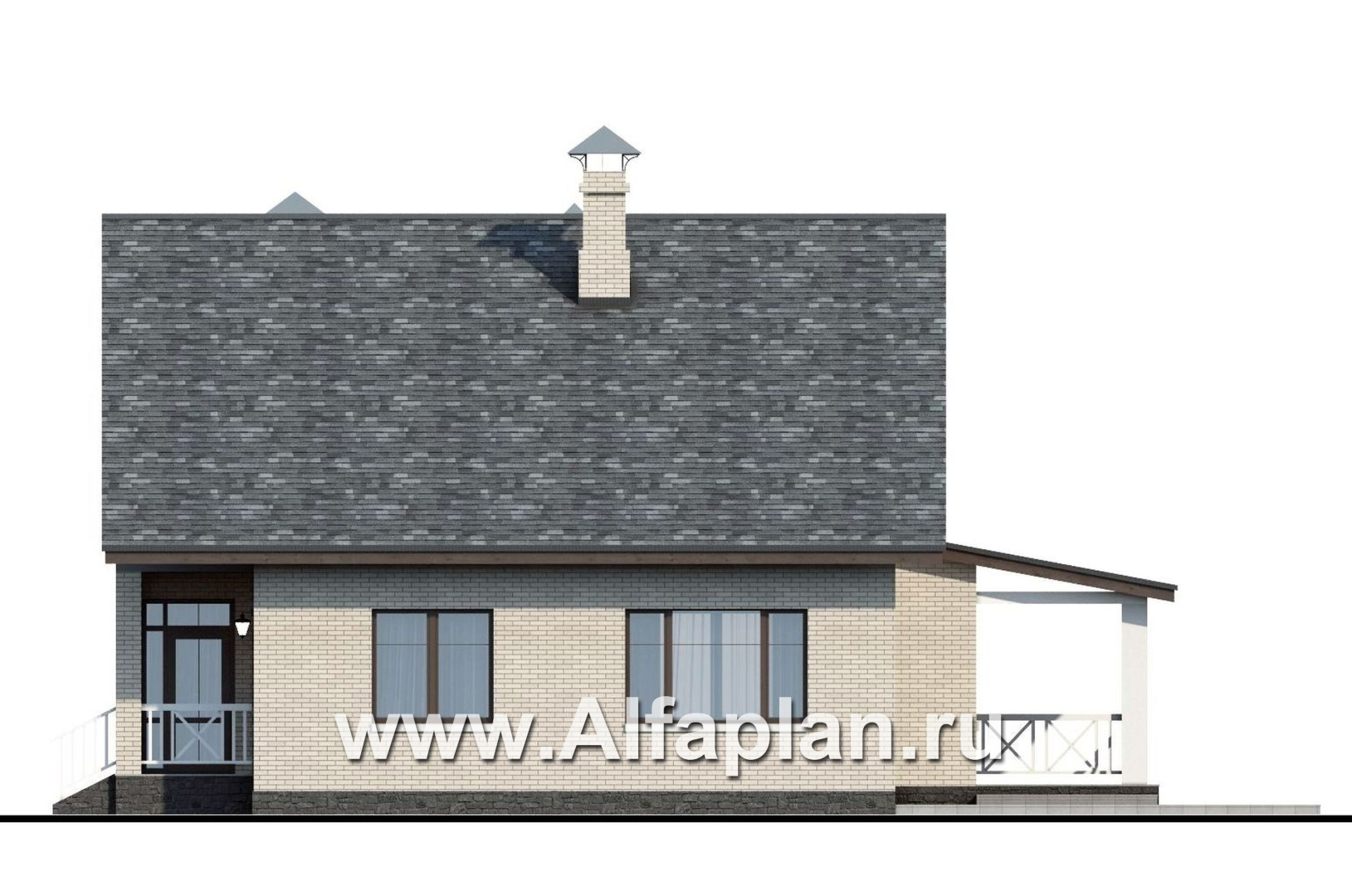Проекты домов Альфаплан - «Грюневальд»- шале с удобным и рациональным планом - изображение фасада №2