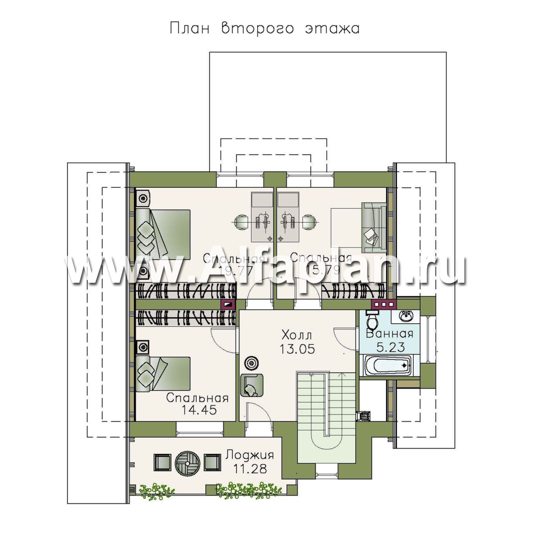 Проекты домов Альфаплан - «Грюневальд»- шале с удобным и рациональным планом - план проекта №2