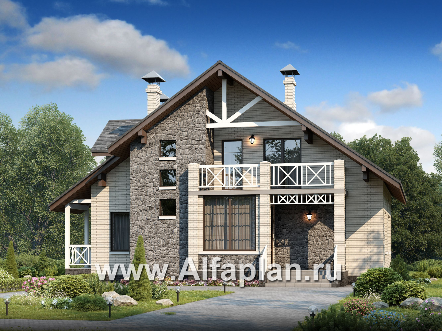 Проекты домов Альфаплан - «Грюневальд»- шале с удобным и рациональным планом - дополнительное изображение №1