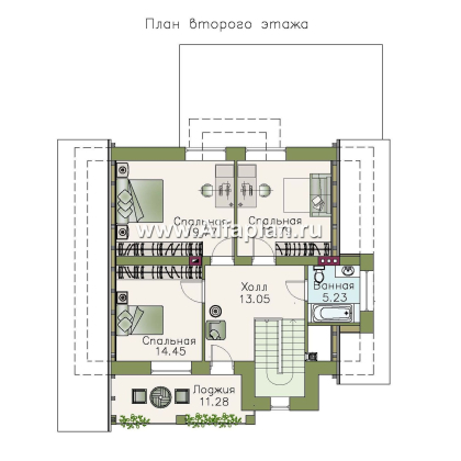 Проекты домов Альфаплан - «Грюневальд»- шале с удобным и рациональным планом - превью плана проекта №2