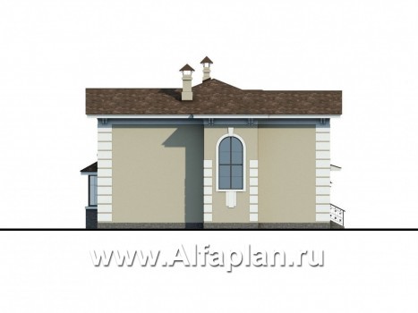 Проекты домов Альфаплан - «Репутация»-классический дом на две семьи - превью фасада №3