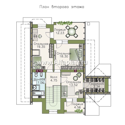 Проекты домов Альфаплан - «Зальцбург» - дом с рациональной планировкой - превью плана проекта №2