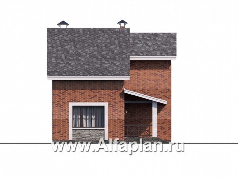 Проекты домов Альфаплан - «Ижора» - небольшой классический дом с двускатной кровлей - превью фасада №3